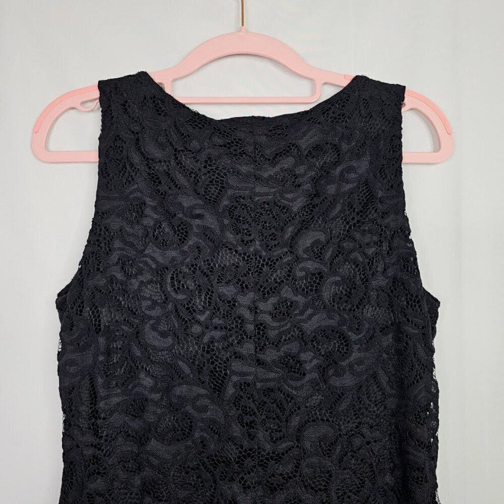 CHAPS by RALPH LAUREN Y2K Dress size 8 BLACK LACE Elegant Cocktail Feminine Chic - Picture 7 of 7